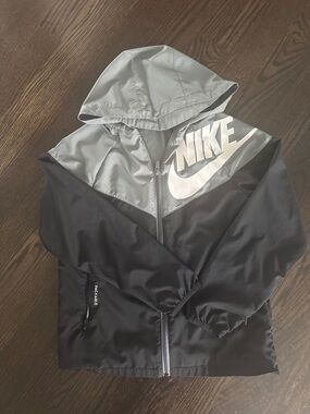 Nike Black and Light Gray Packable Hooded Jacket